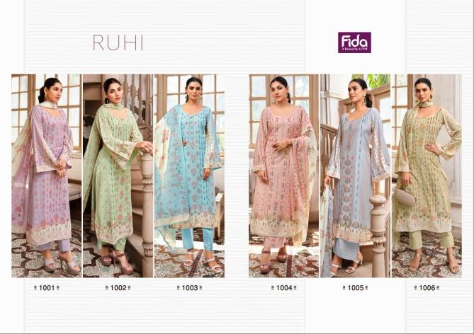 Ruhi By Fida Digital Printed Karachi Cotton Dress Material Wholesale Market In Surat